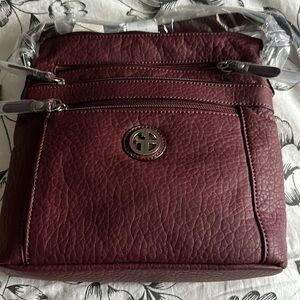 Gianni Bernini crossbody maroon